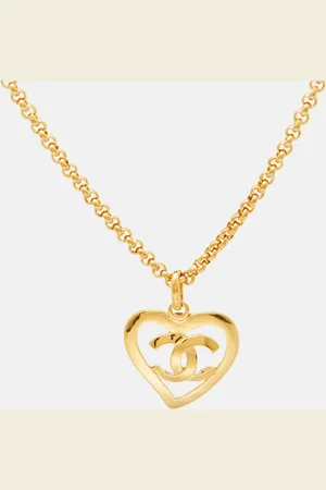 CHANEL CC Heart Tone Necklace