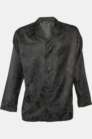 VERSACE Underwear Barocco Print Cotton & Silk Pajama Shirt M
