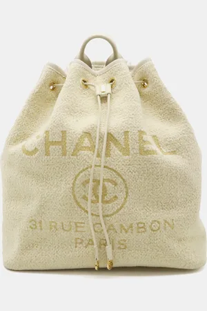 CHANEL Canvas Velour Leather Backpack