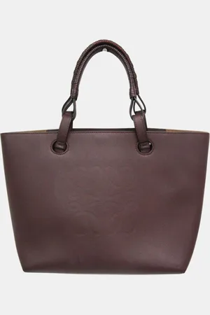 Loewe Wine Leather Anagram Tote Bag