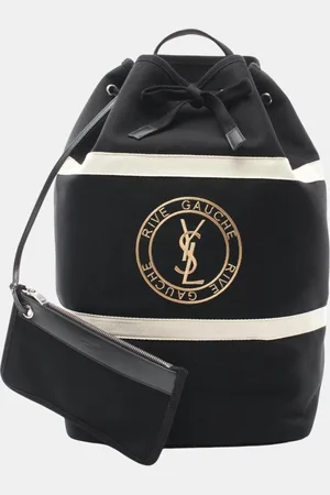 Saint Laurent Saint Laurent White Canvas Rive Gauche Sling Backpack