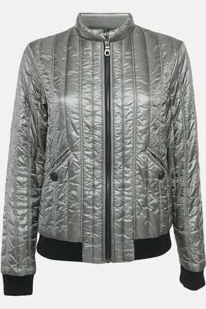 CHANEL Nylon Quilted Zip-Up Jacket M