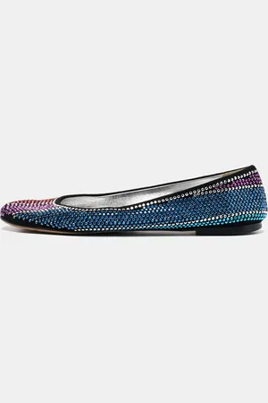 Giuseppe Zanotti Suede Crystal Embellished Ballet Flats Size 36