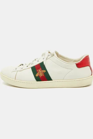 Gucci Leather Bee Embroidered Ace Sneakers Size 40