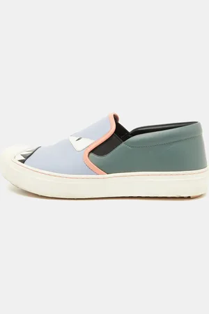 Fendi Leather Monster Slip On Sneakers Size 38