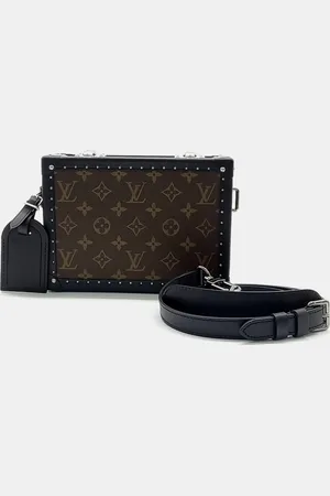 LOUIS VUITTON Brown Coated Canvas Macassar Clutch Box Bag