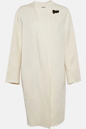 Hermès Hermès Ecru Cashmere Mid-Length Coat L