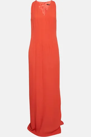 HUGO BOSS Crepe V-Neck Sleeveless Maxi Dress M