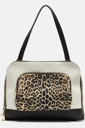 Furla Leather Leopard Print Detail Satchel