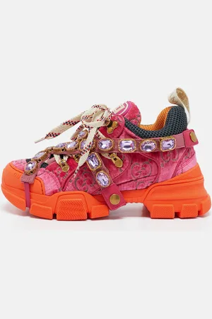 Gucci Jumbo GG Velvet and Mesh Flashtrek Sneakers Size 35