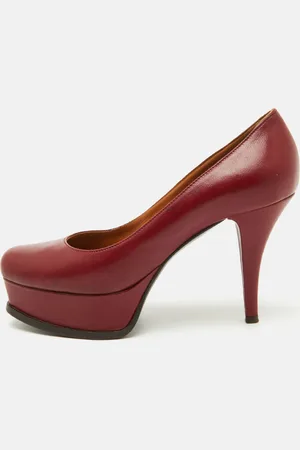 Fendi Dark Leather sta Platform Pumps Size 37
