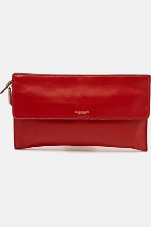 Coach Leather Zip Clutch