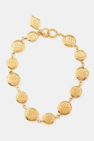 CHANEL Logo Tone Necklace