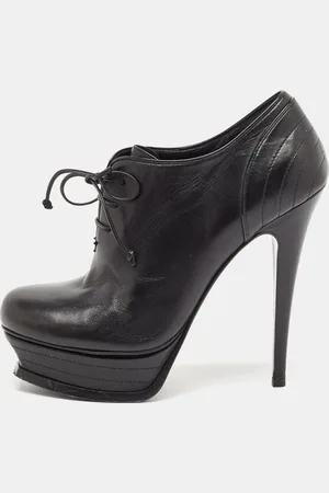 Saint Laurent Leather Platform Booties Size 38