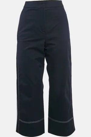 Sportmax Gabardine Cotton Contrast Trim Straight Leg Pants S