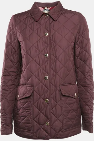 Burberry Nylon Button Front Diamond Quilted Jacket S
