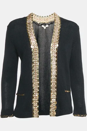 Maje Embellished Linen and Cotton Fascinate Cardigan S