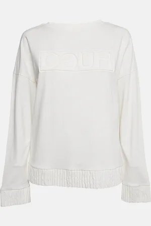 HUGO BOSS Off- Cotton HD Effect Logo Detail Sweatshirt M