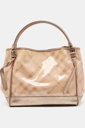 Burberry Metallic Exploded Check PVC and Leather Canterbury Tote