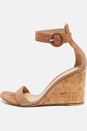 Gianvito Rossi Suede Portofino Wedge Sandals Size 36