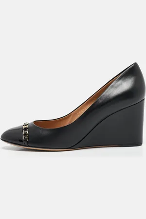 Salvatore Ferragamo Leather Nana Wedge Pumps Size 40