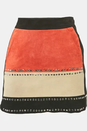 Maje Suede Stud Detail Mini Skirt M