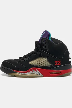 Nike Jordan Nubuck Leather Air Jordan 5 Retro Supreme High Top Sneakers Size 40