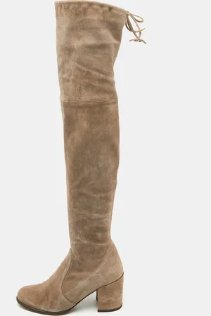 Stuart Weitzman Taupe Suede Over The Knee Boots Size 37.5