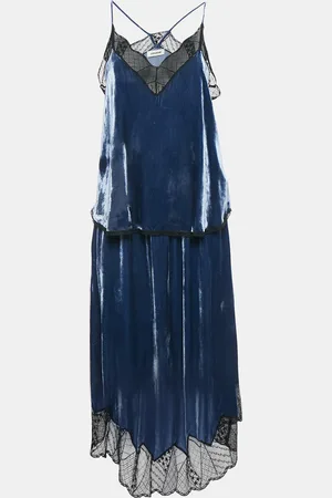 Zadig & Voltaire Velvet Lace Trimmed Top Skirt Set M