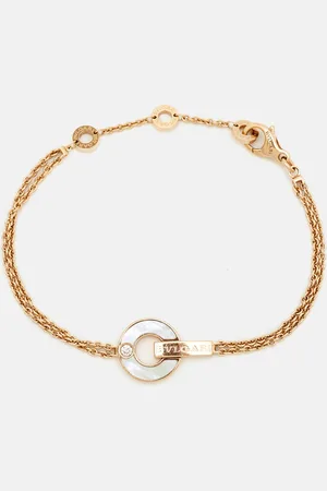 Bvlgari Mother of Pearl Diamond 18K Rose Bracelet