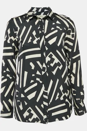 Burberry Printed Silk Button Front Shirt XS