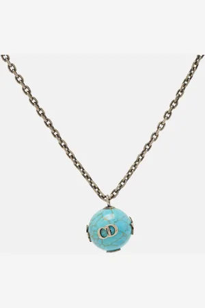 Dior CD Composite Silver Tone Long Necklace