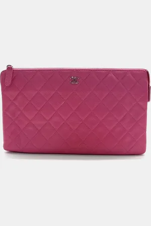 CHANEL Question Leather Clutch And Pouch