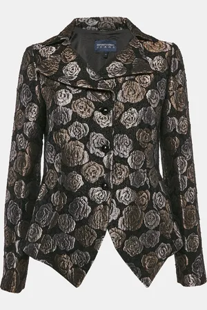 Emporio Armani Jeans Floral Jacquard Button Front Blazer M
