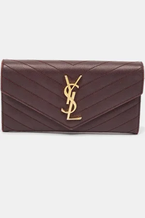 Saint Laurent Saint Laurent Leather Cassandre Continental Wallet