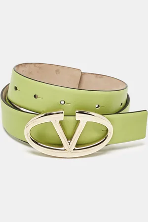 VALENTINO Light Leather VLogo Buckle Belt 80CM