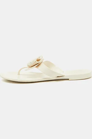 Salvatore Ferragamo Jelly Bow Accents Flat Sandals Size 38.5