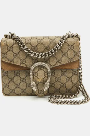 Gucci GG Supreme Canvas and Suede Mini Dionysus Shoulder Bag