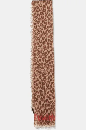 LOUIS VUITTON X Stephen Sprouse /Brown Leopard Graffiti Print Cashmere & Silk Scarf