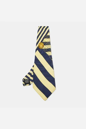 VERSACE Vintage /Blue Print Silk Traditional Tie