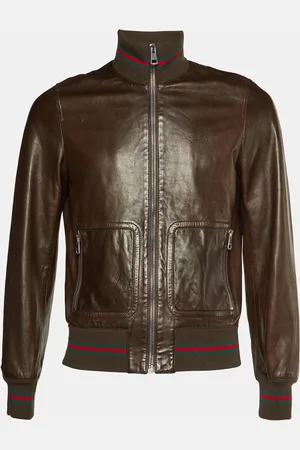 Gucci Leather Bomber Jacket S