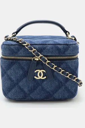 CHANEL Denim Matelasse Vanity Handbag