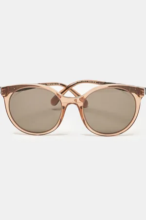 CHANEL Bronze/Black 5440 Logo Metal Cat Eye Sunglasses