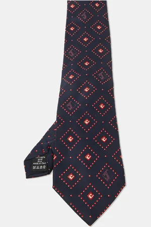 VERSACE /Red Printed Silk Tie