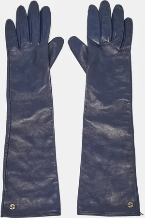 Gucci Leather Interlocking G Long Gloves Size 6.5