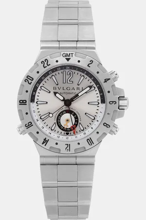 Bvlgari Silver Stainless Steel Diagono GMT40S Automatic Men