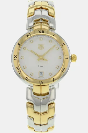 Tag Heuer White 18K Gold Stainless Steel Link WAT1350.BB0957 Quartz Women