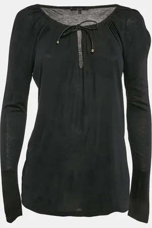 Gucci Jersey Neck Tie-Up Detail Full Sleeve Top S