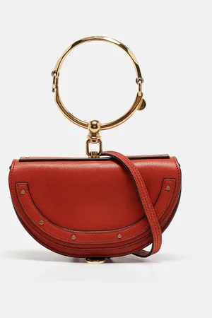 Chloé Ginger Leather Small Nile Bracelet Minaudiere Bag