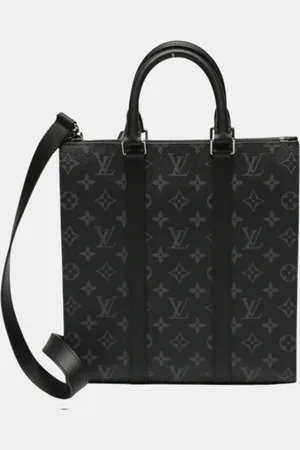 LOUIS VUITTON Noir Monogram Eclipse Sac Plat Tote Bag